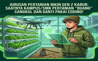JURUSAN PERTANIAN  BIKIN GEN Z KABUR: SAATNYA KAMPUS/SMK PERTANIAN “BUANG” CANGKUL DAN GANTI PAKAI CODING!